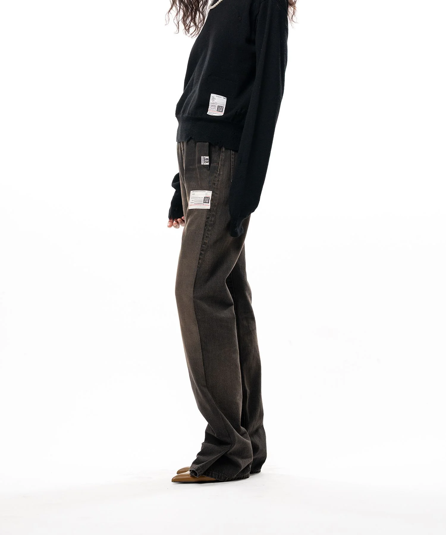 Folded Denim Pants - 1