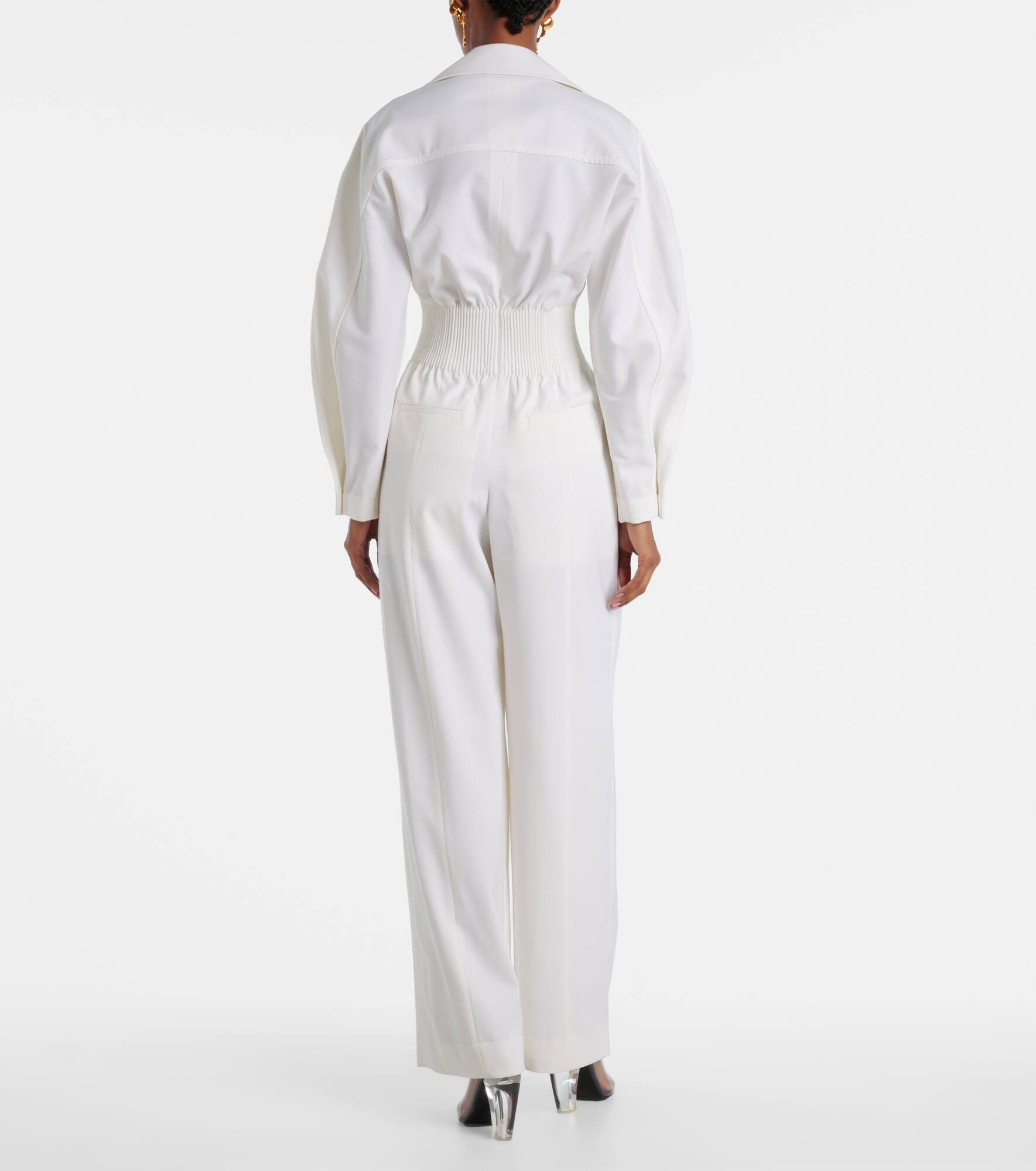 Tab Detail wool-blend jumpsuit - 3