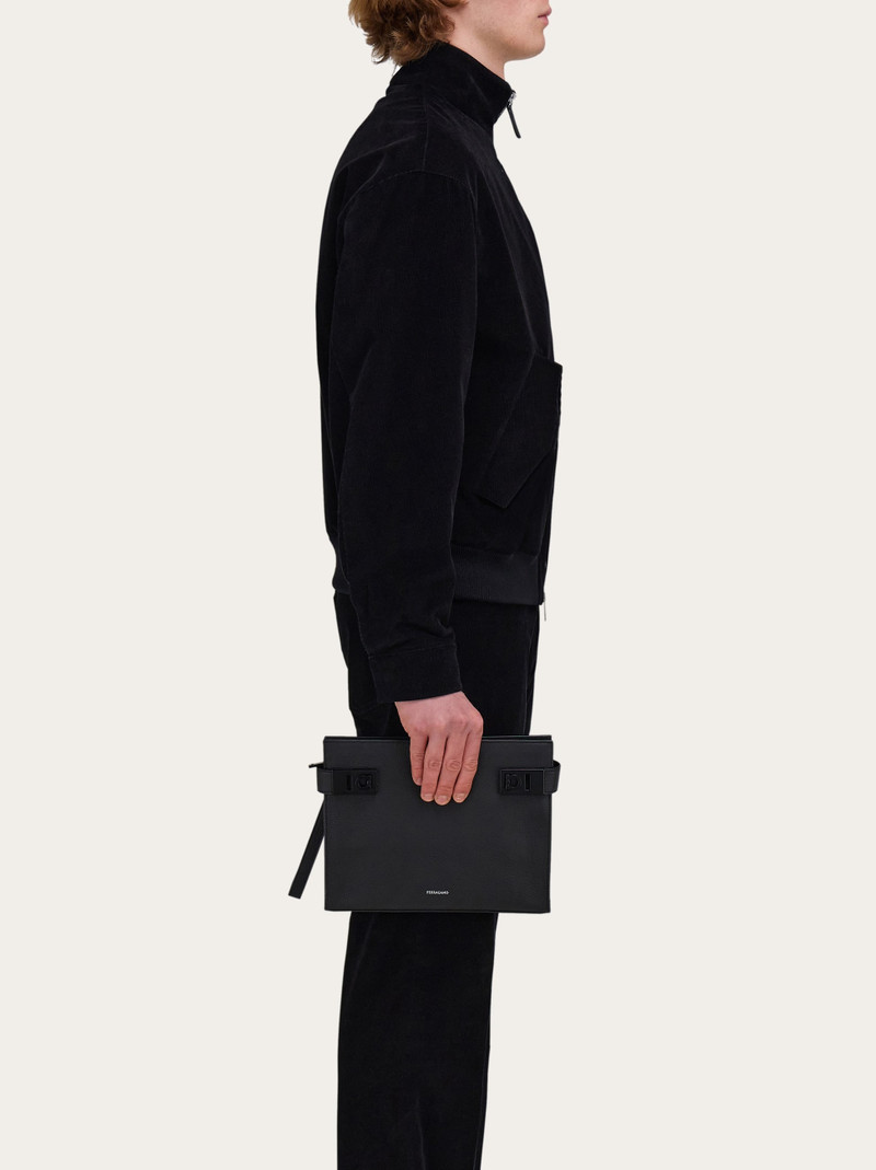 FERRAGAMO Pouch with Gancini buckles outlook