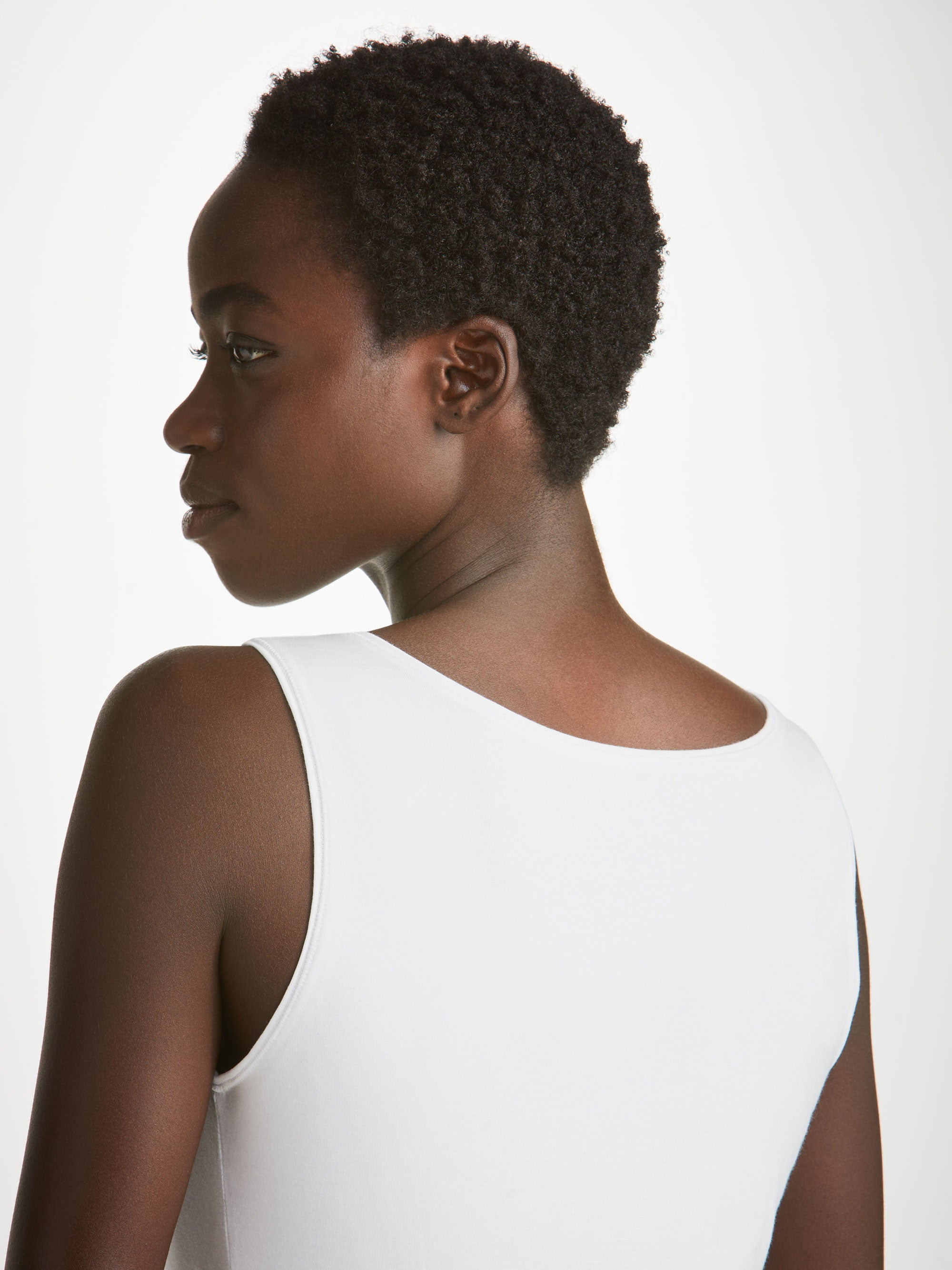 Women's Support Vest Lara Micro Modal Stretch White - 5