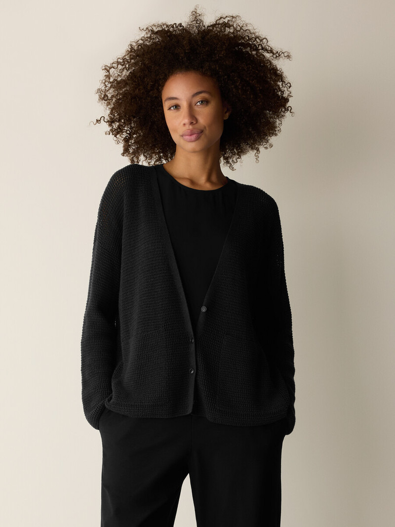 EILEEN FISHER Peruvian Cotton Blend V-Neck Cardigan outlook
