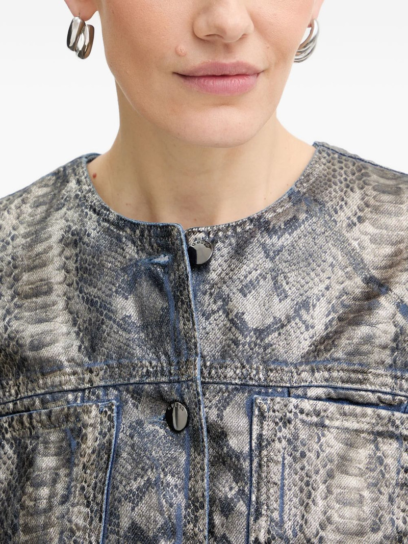 snake-print buttoned jacket 4