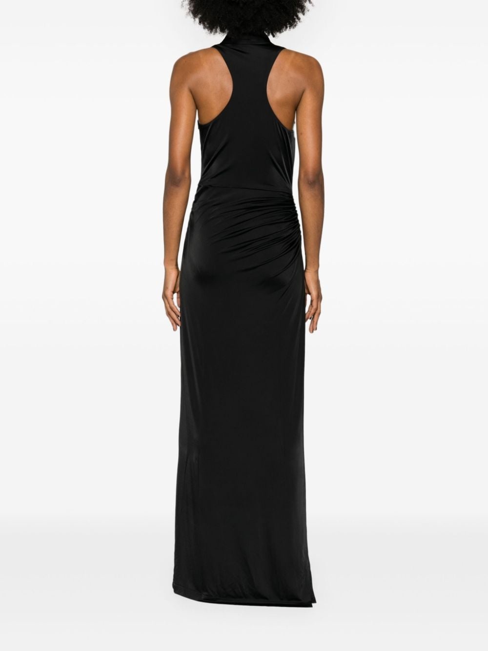 draped sleeveless gown - 4