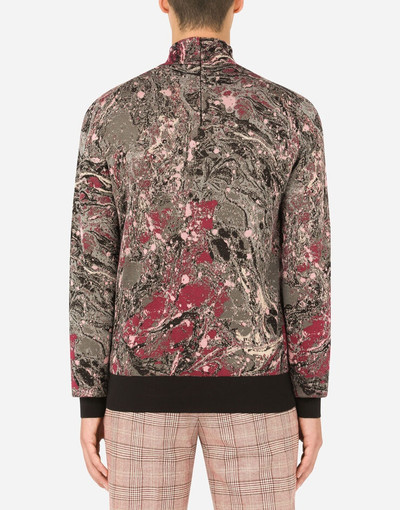 Dolce & Gabbana Jacquard turtle-neck sweater with marbled design outlook