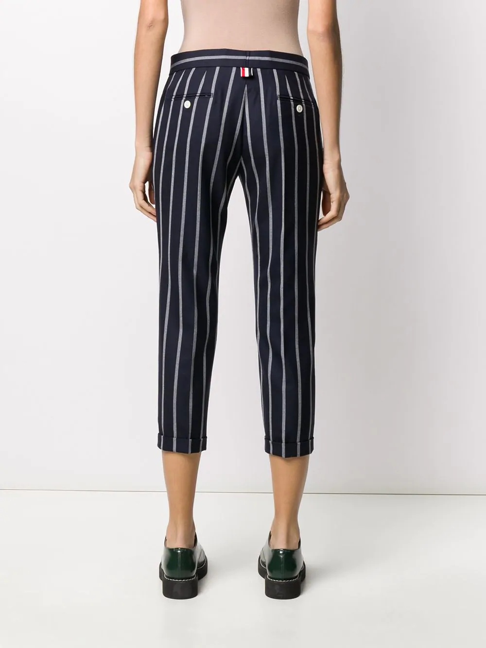 striped slim-fit trousers - 4