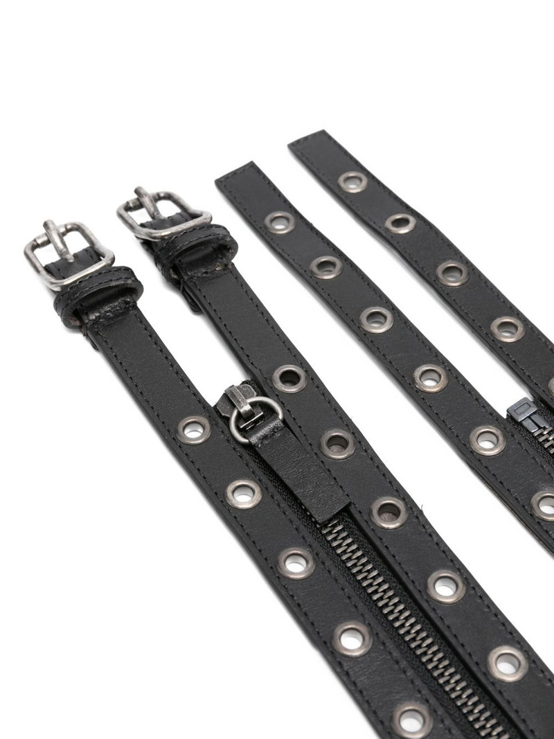 R13 zip-detail leather belt outlook