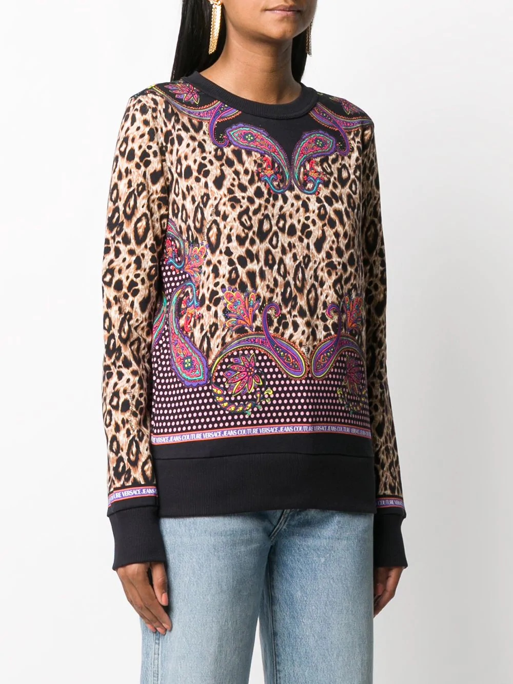 multi-print cotton sweatshirt - 3