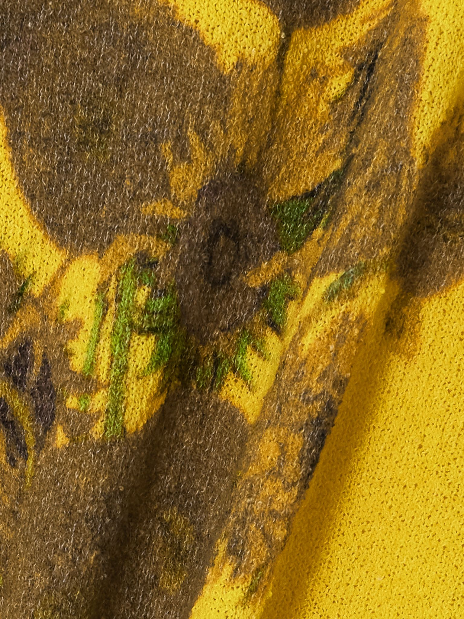 Printed cotton-blend terry T-shirt Yellow - 4