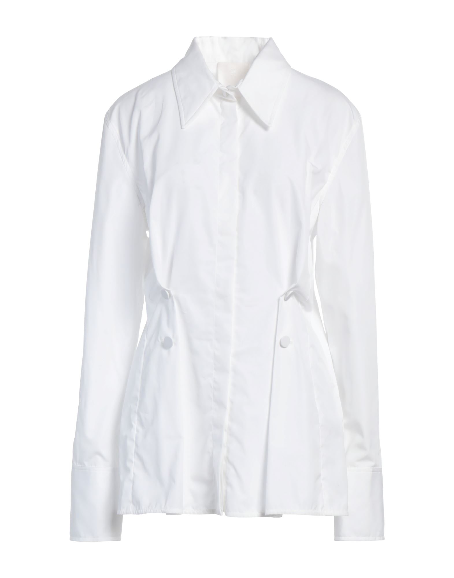 White Women's Solid Color Shirts & Blouses - 1