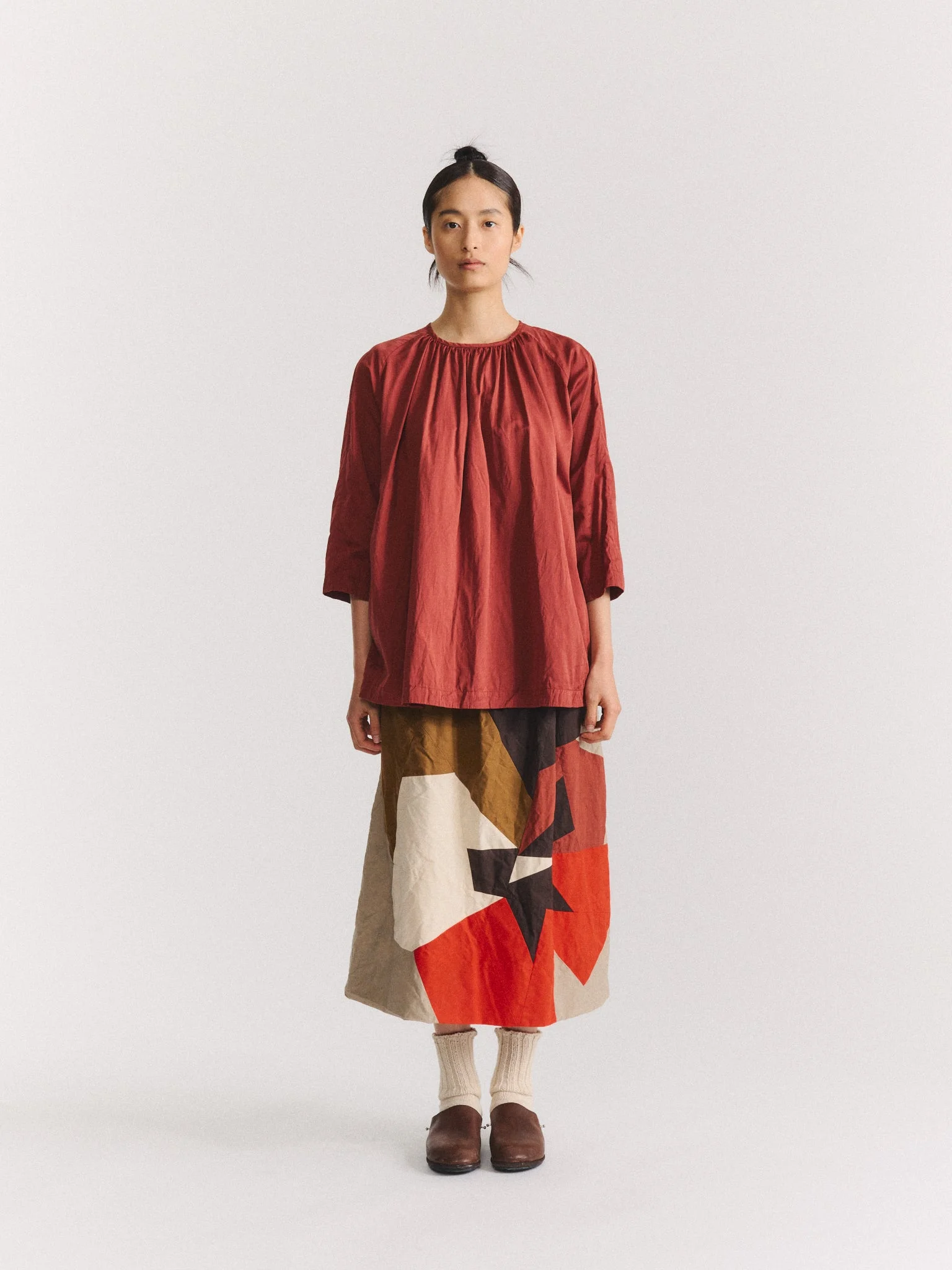 2BY TOP - TWILL COT SILK - BRICK - 1