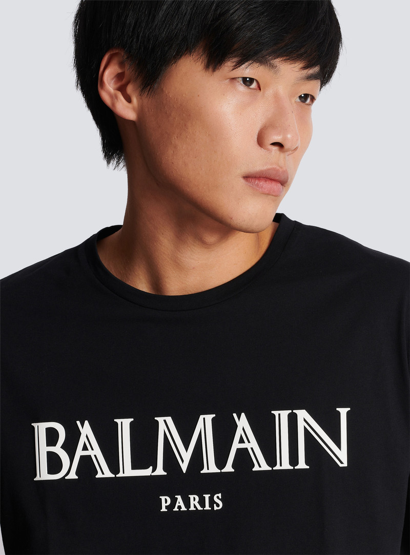 T-shirt with rubber Roman Balmain logo 7