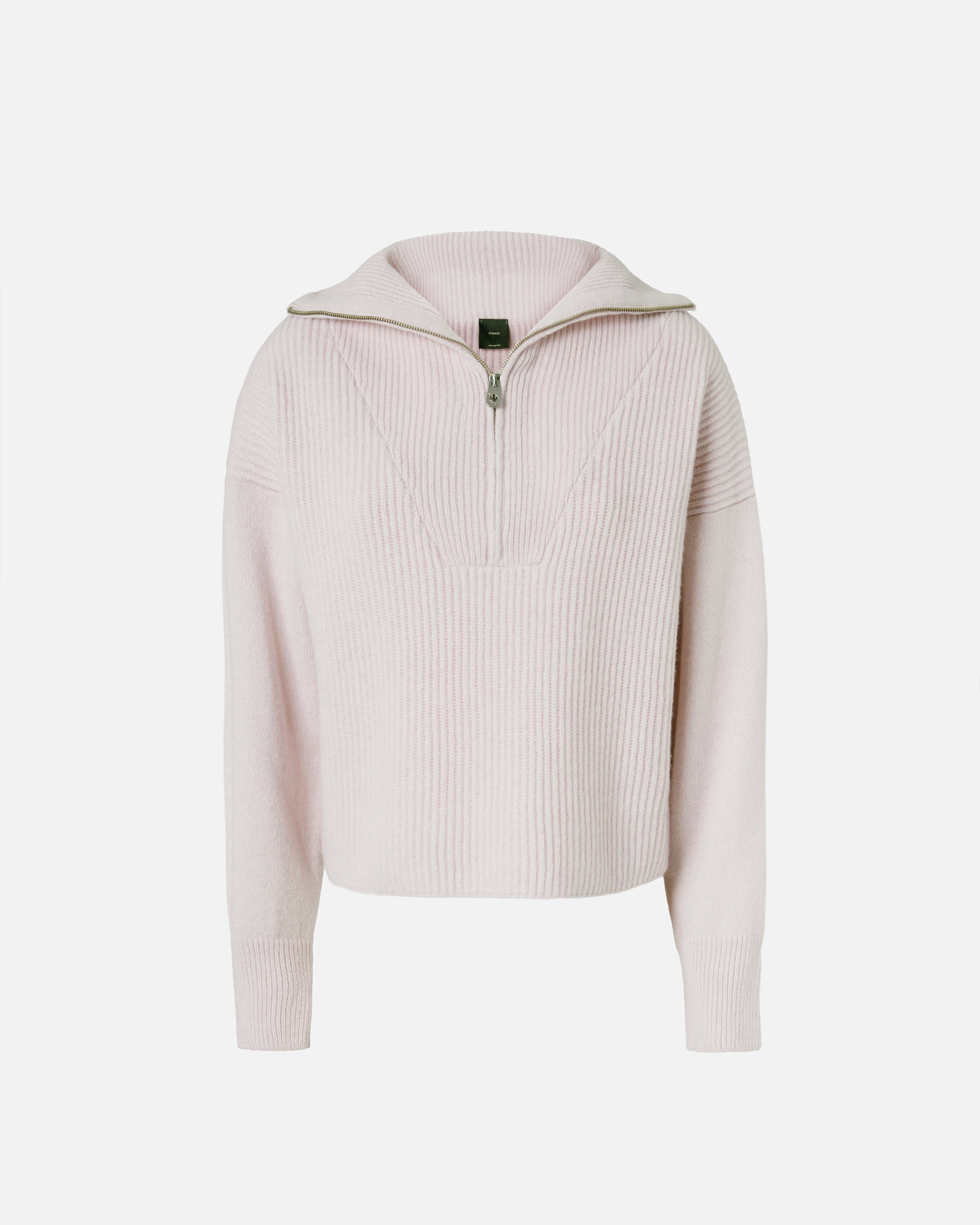 RIBBED JUMPER WITH ZIP NECK - 1