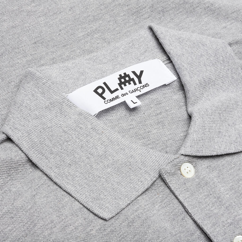 COMME DES GARCONS PLAY X THE ARTIST INVADER POLO - GREY - 3