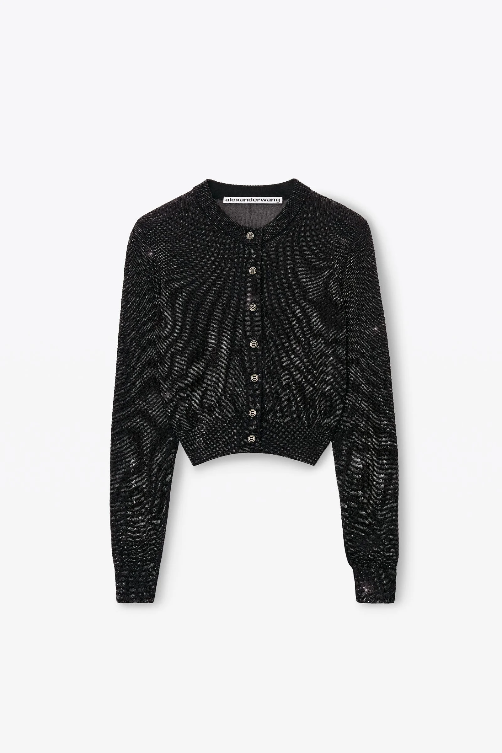 crystal hotfix cropped cardigan - 1