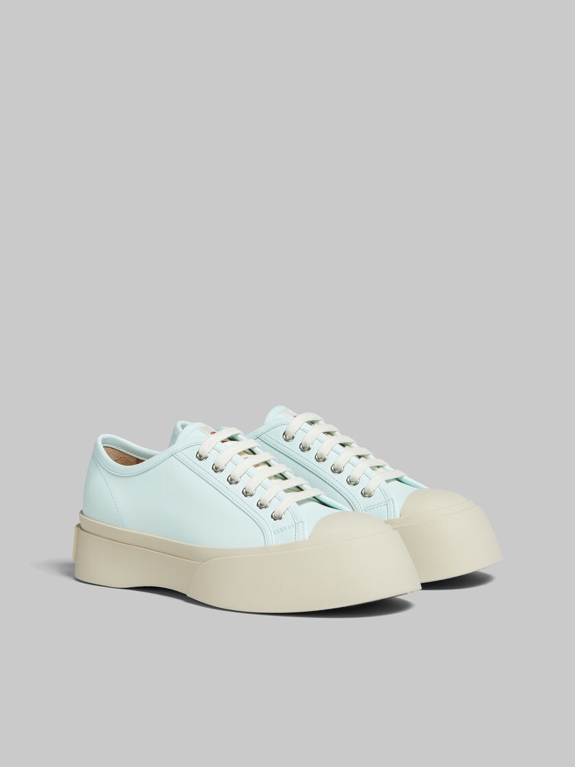 LIGHT BLUE NAPPA LEATHER PABLO LACE-UP SNEAKER - 2