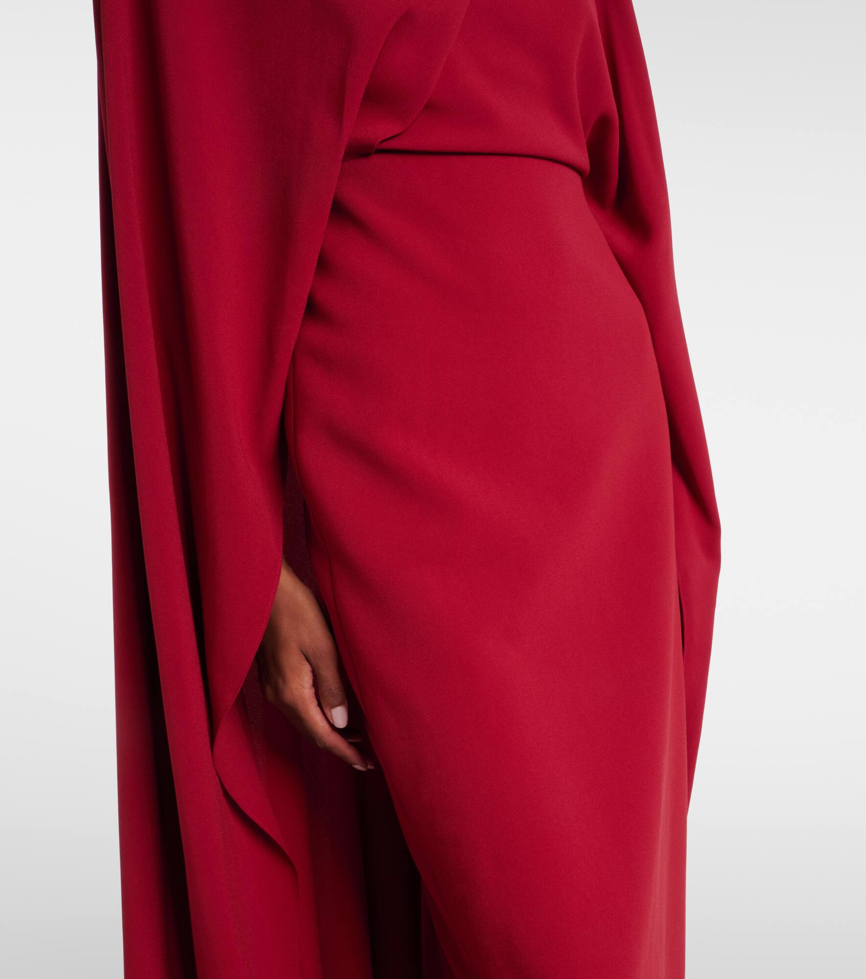 Neolitsea caped crêpe cocktail dress - 5