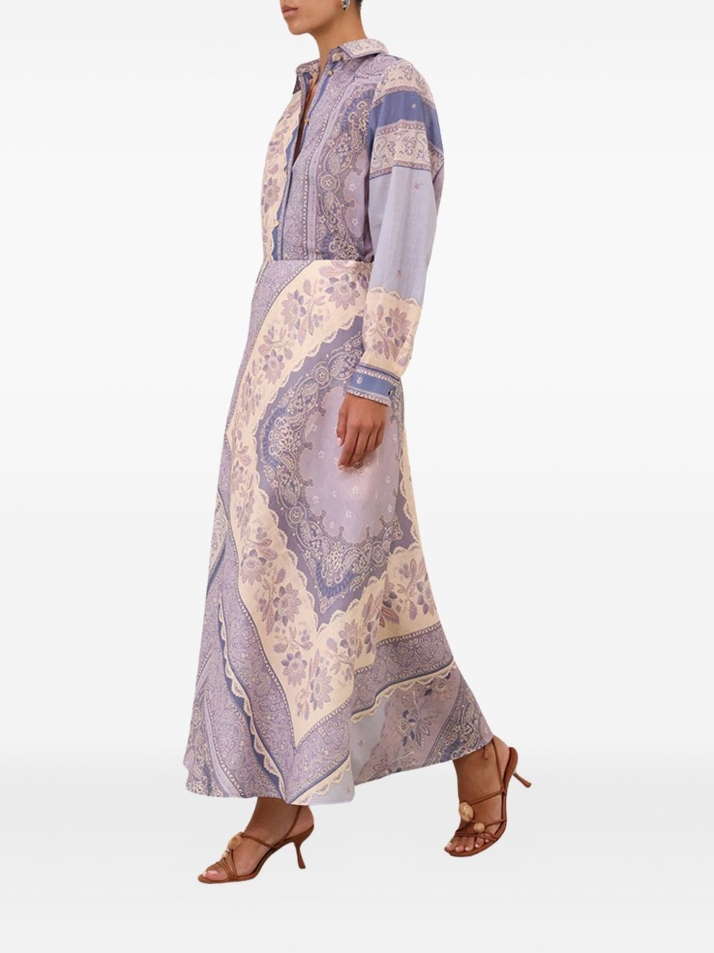 mix-print button-up shirt - 2