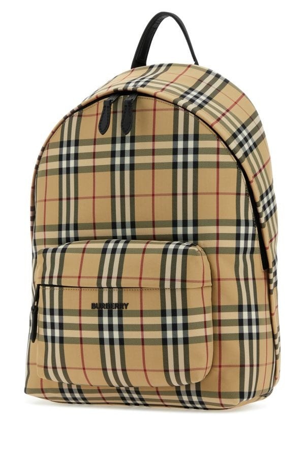 Burberry Man Embroidered Nylon Check Backpack - 2