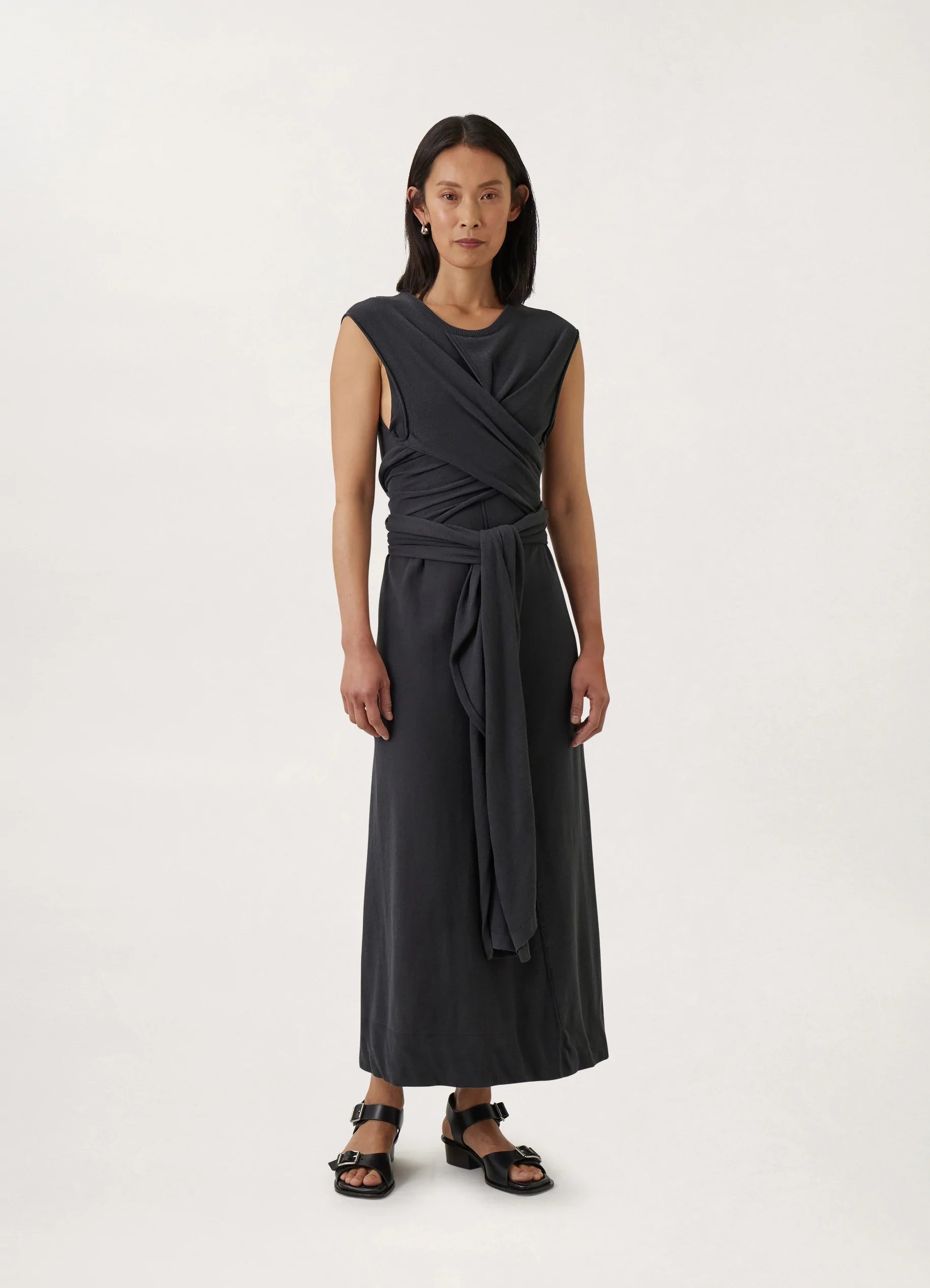 Knotted crepe dress