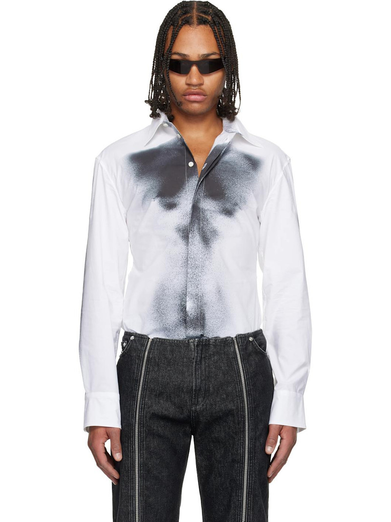 White Printed Body Dust Shirt 1