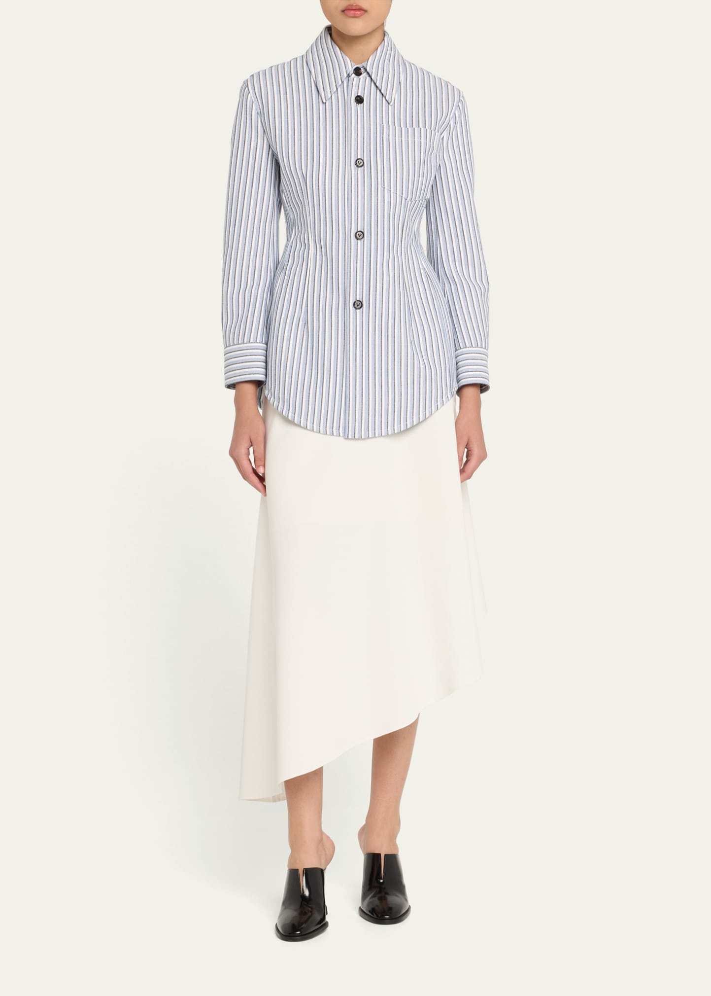 Structured Cotton Stripe Jacket - 2