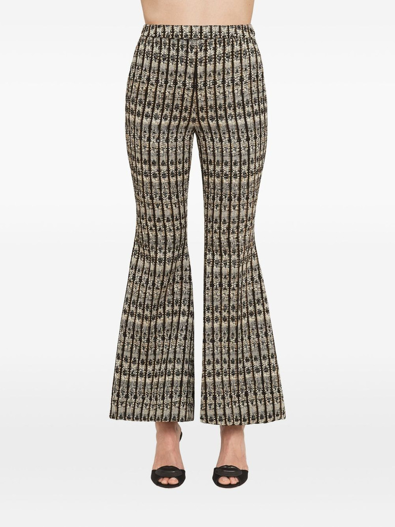 optical bouclé flared trousers 1