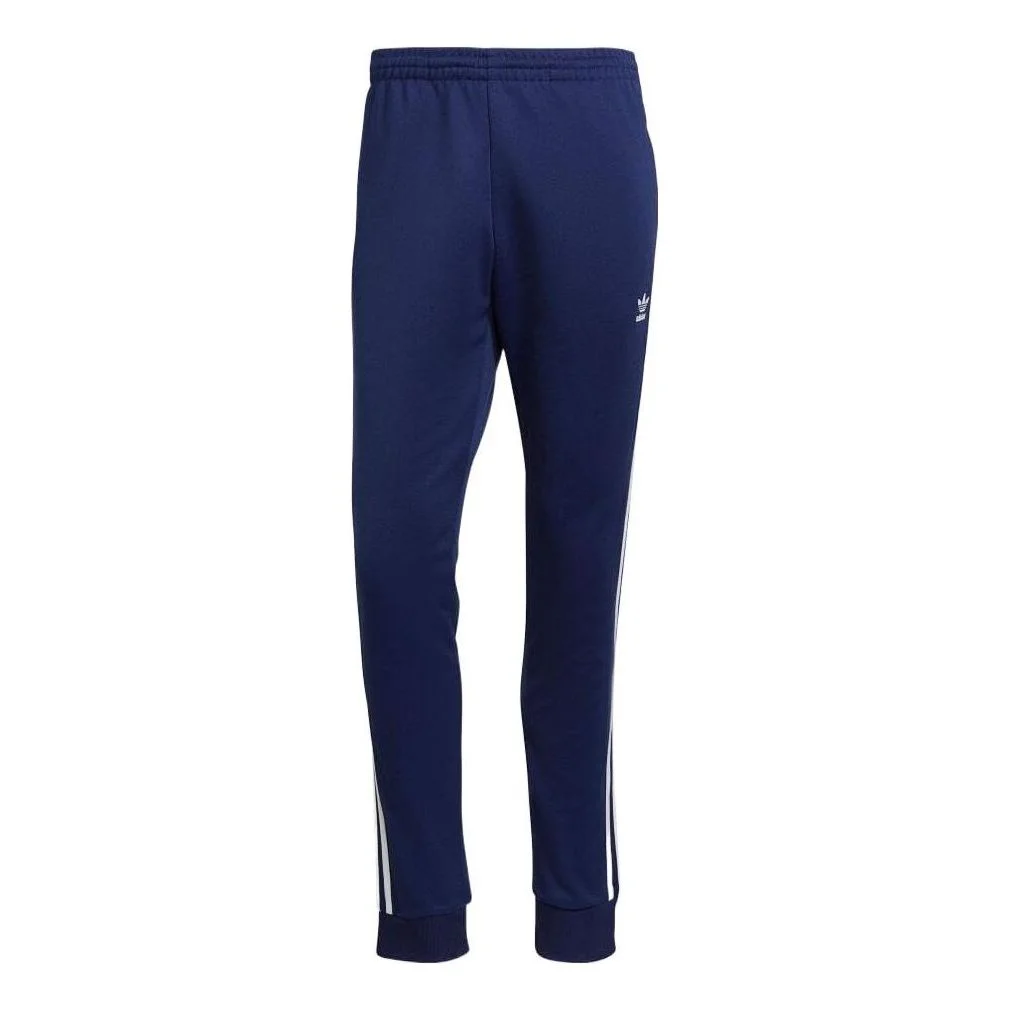 Men's adidas originals Stripe Casual Bundle Feet Sports Pants/Trousers/Joggers Blue H06714 - 1