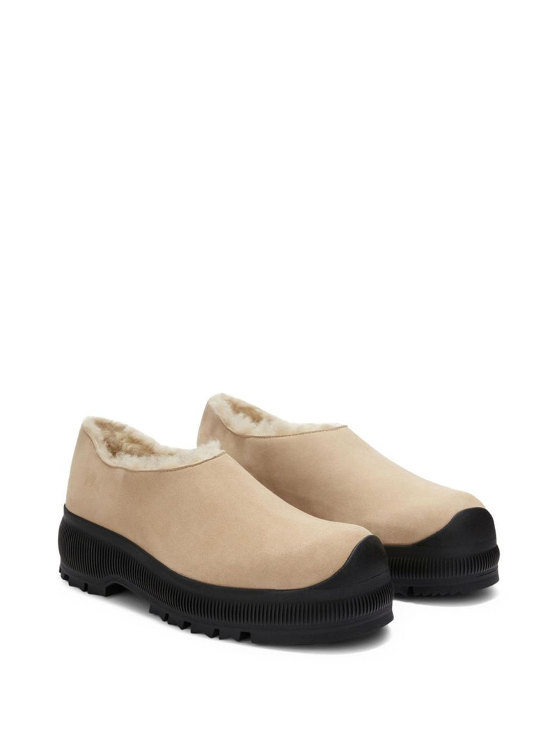 Jil Sander shearling-lined suede loafers outlook