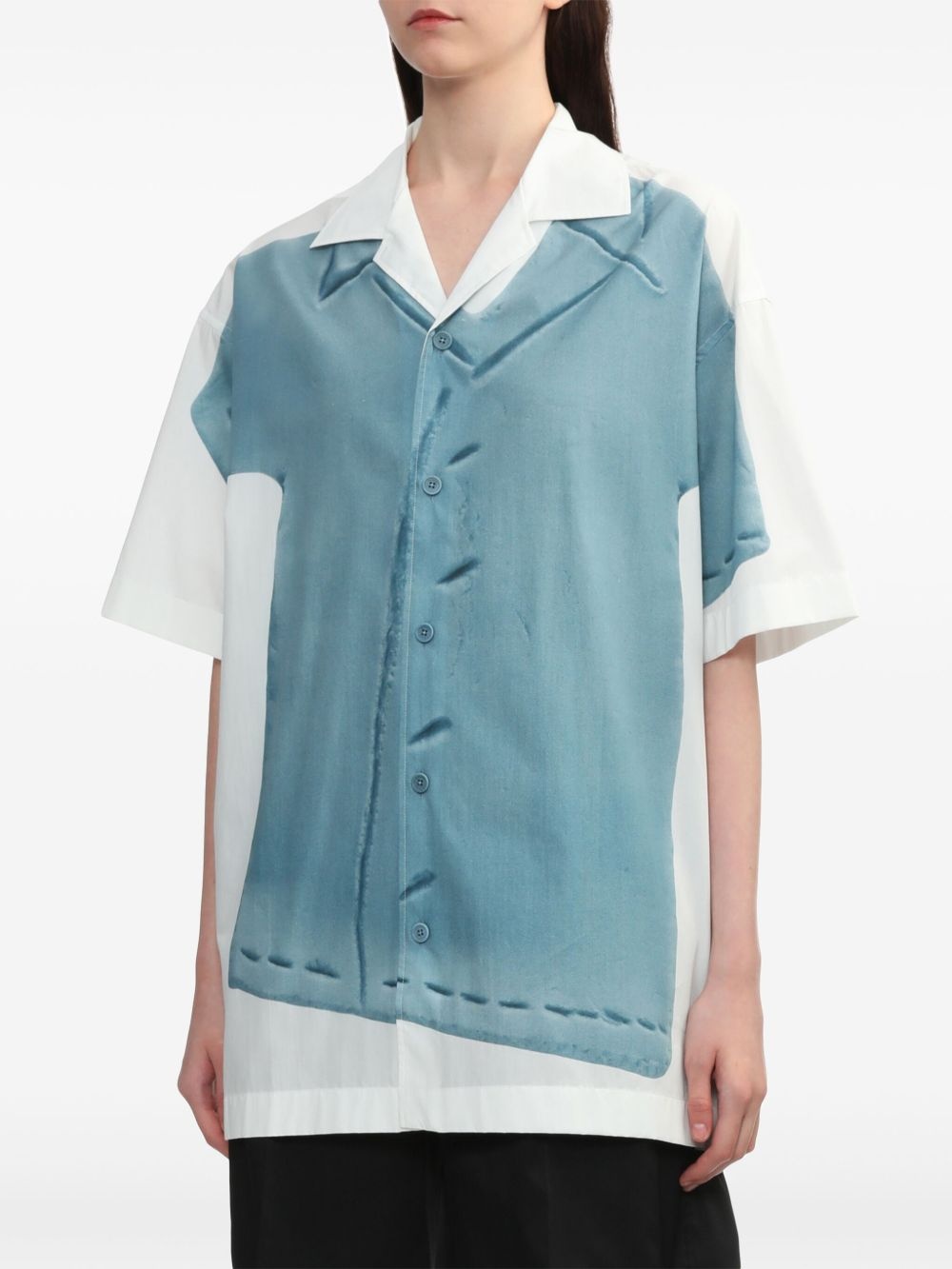trompe l'oeil-print cotton shirt - 4