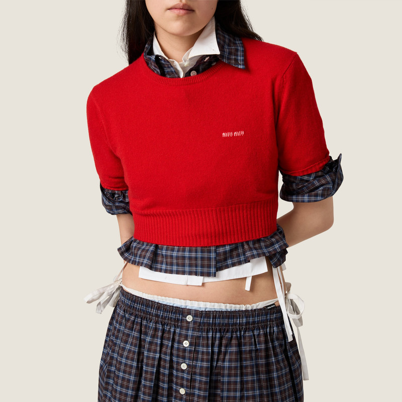 Cropped cashmere sweater 4