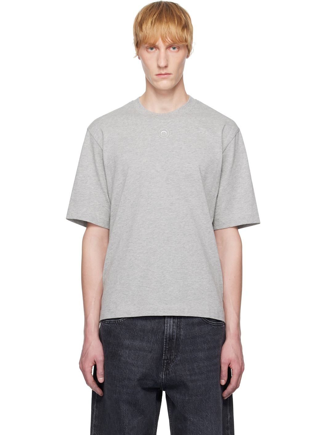 Gray Moon Logo Jersey Loose Fit T-shirt - 1