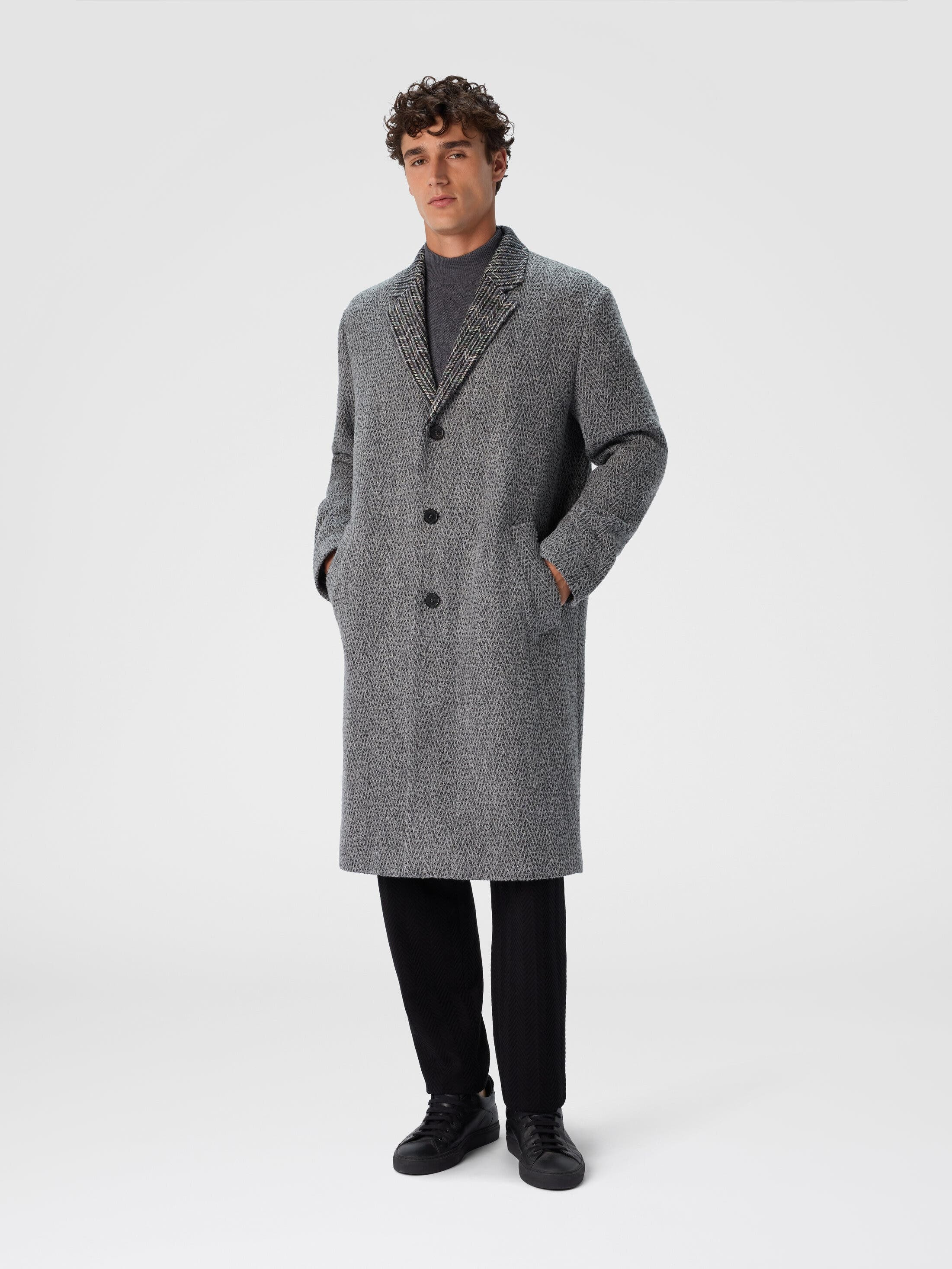 Missoni Wool Cloth Coat With Chevron Pattern in Grey at Nordstrom - 2
