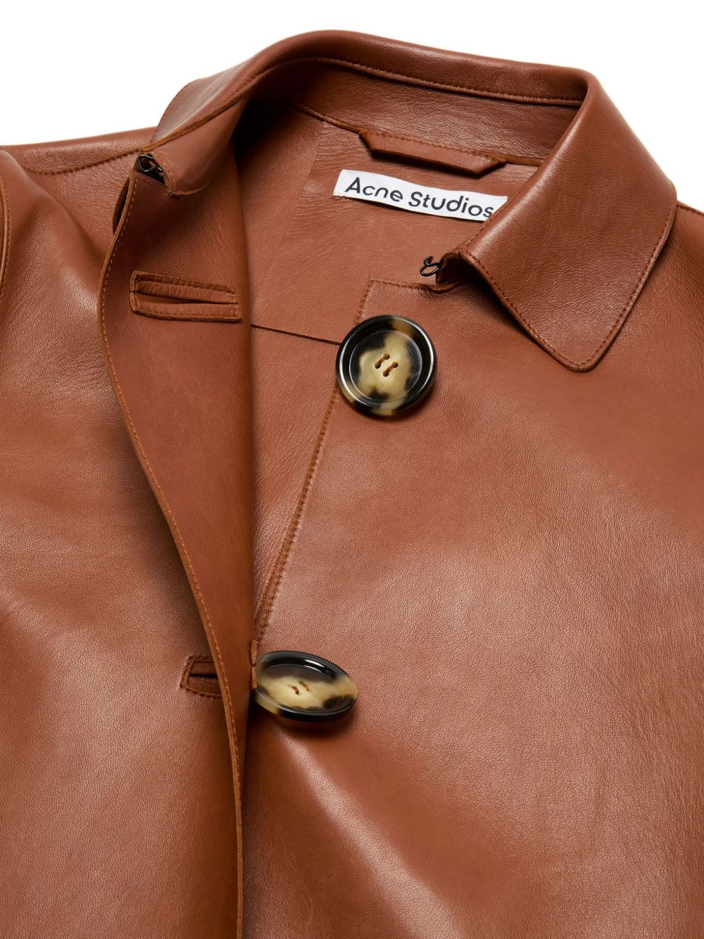 leather buttoned coat - 5