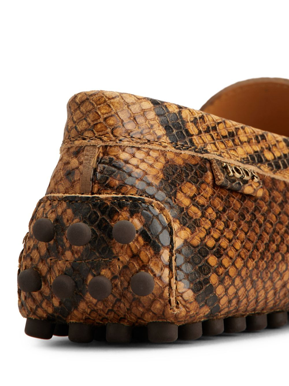 snake-print loafers - 5