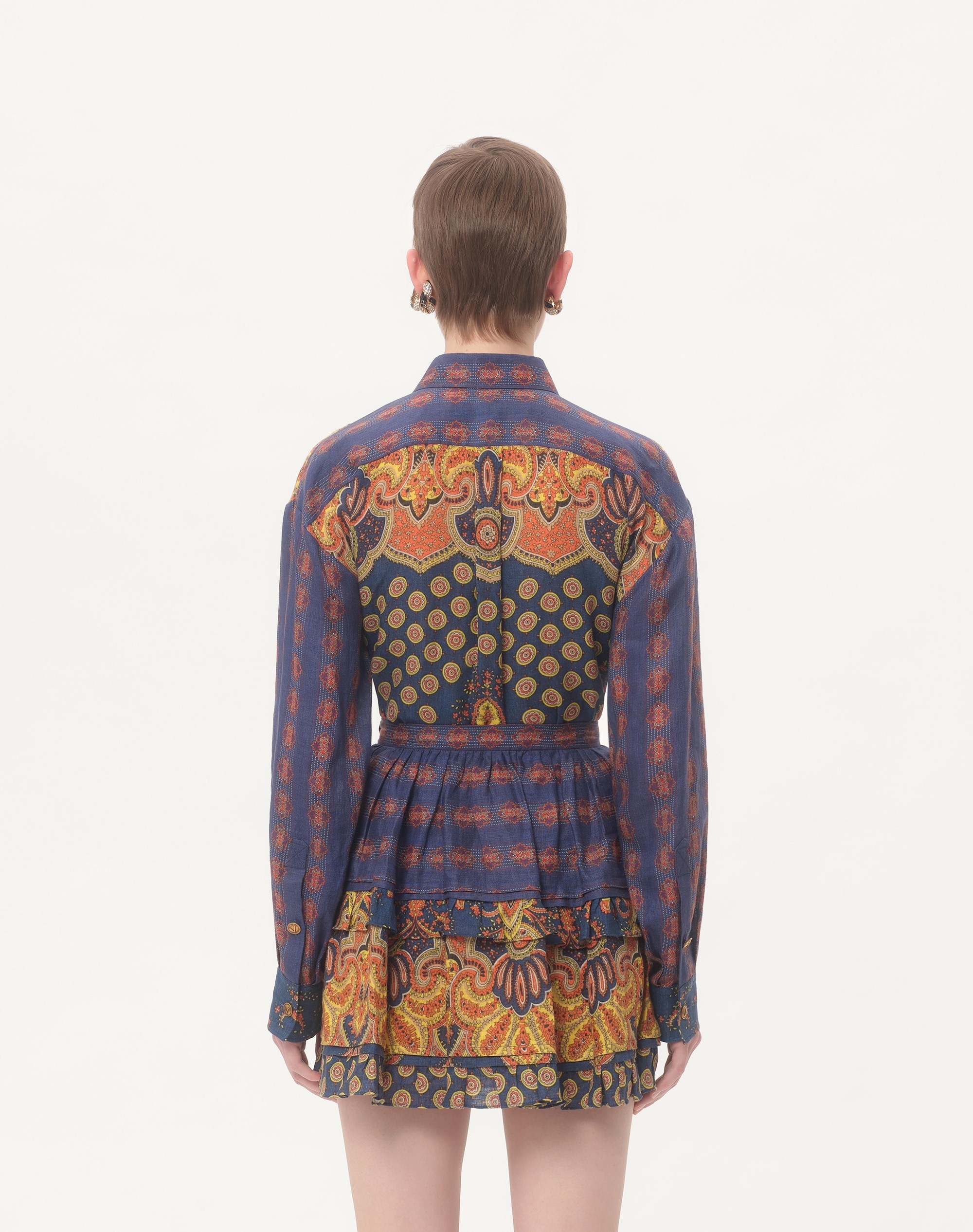SHIRT IN LINO PAISLEY MEDAGLIONI VOYAGE IMAGINAIRE - 8