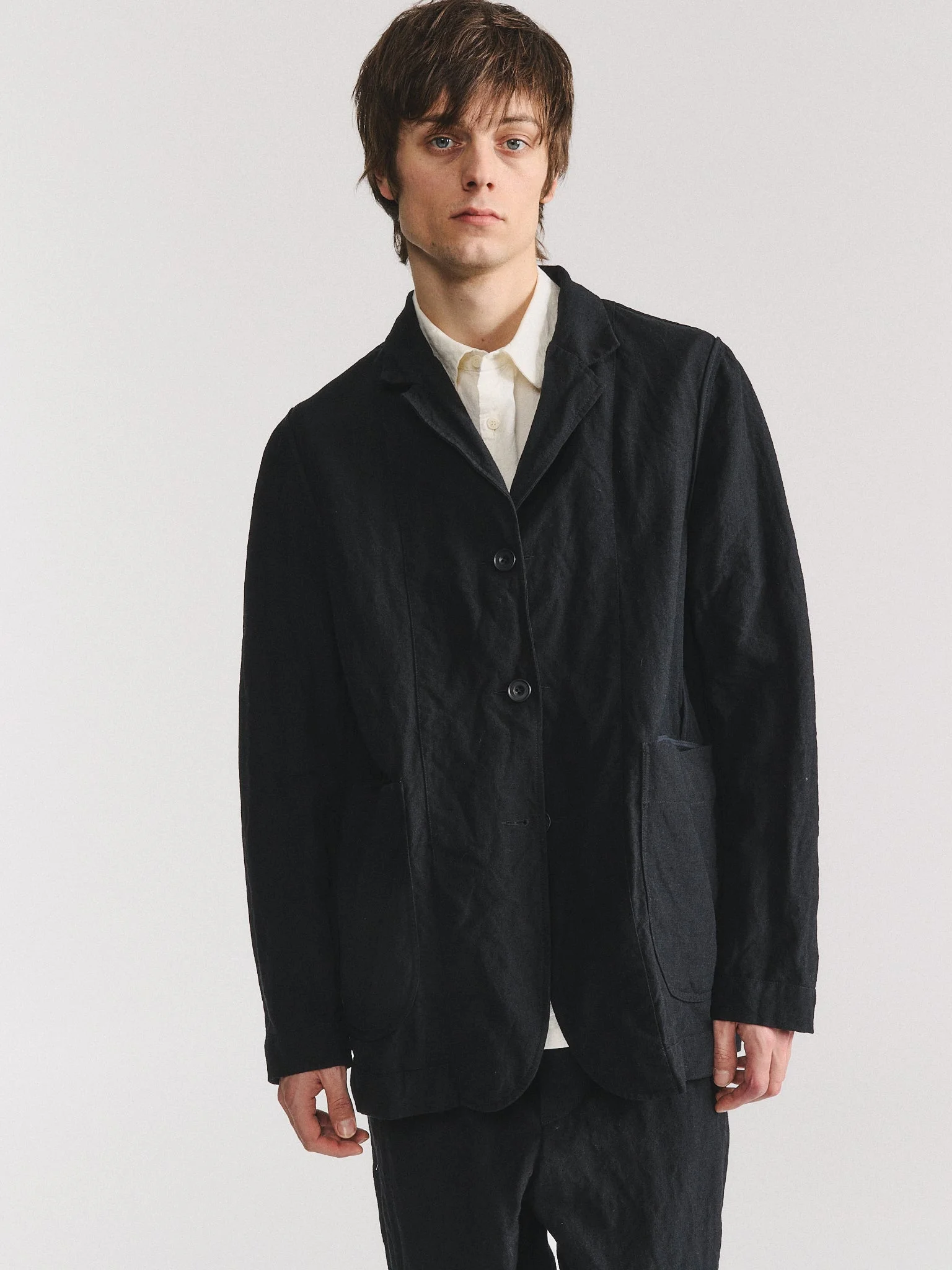 REVERSIBLE JAK PAT JACKET - LIN WOOL - BLACK - 1