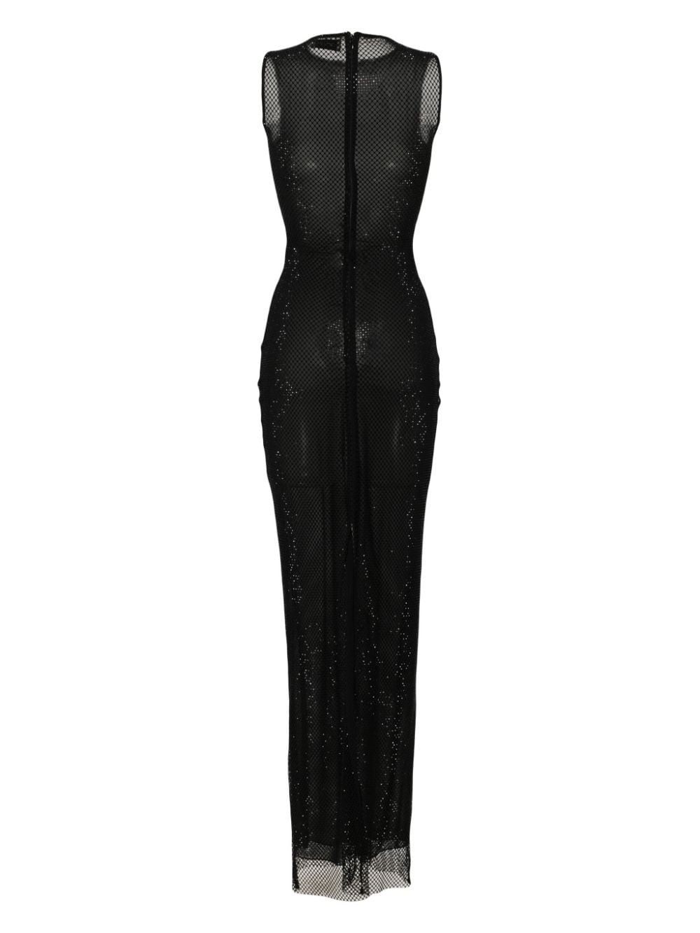 crystal-embellished mesh gown - 2