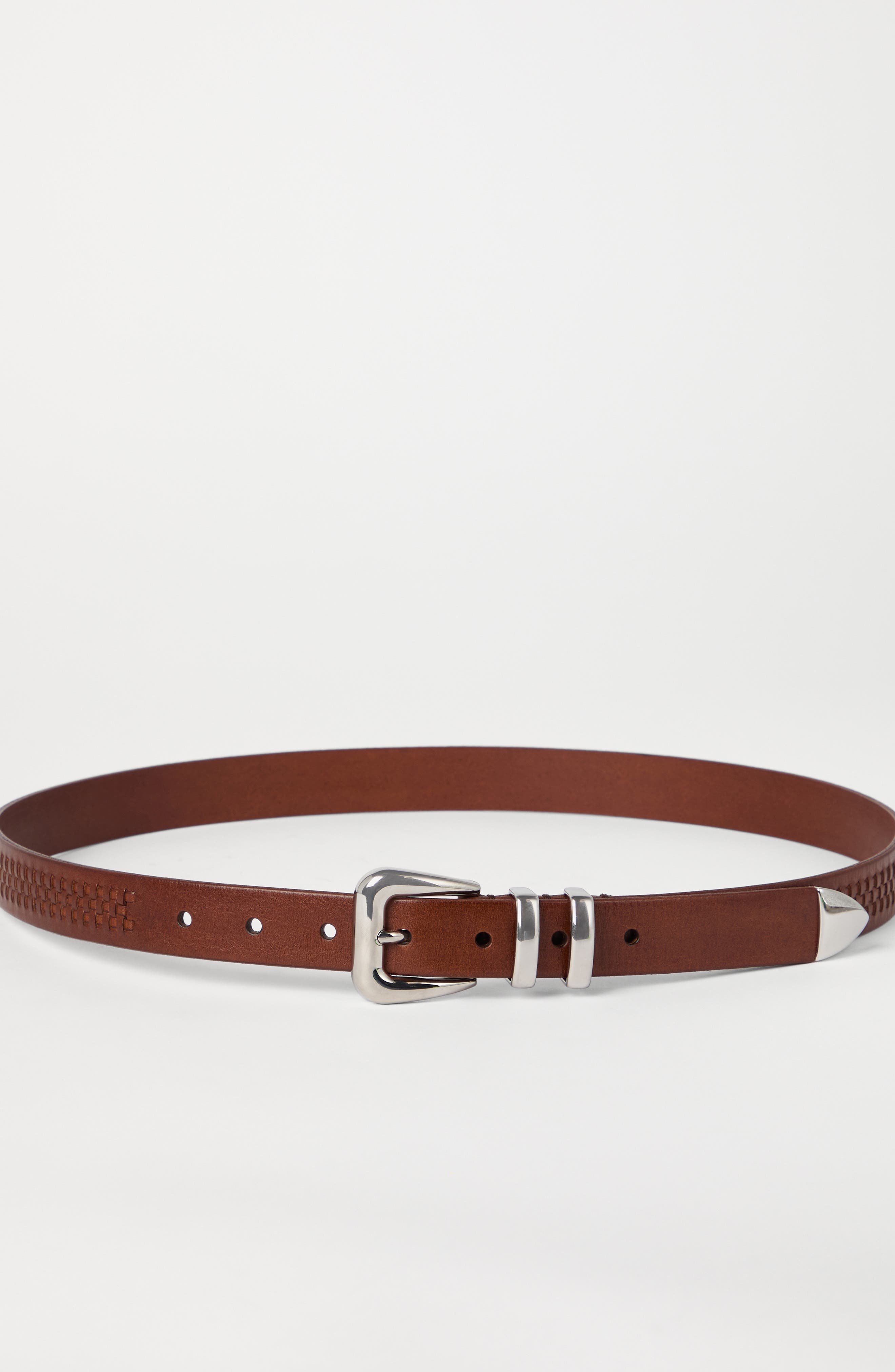 Brunello Cucinelli Calfskin belt in Tobacco at Nordstrom - 2