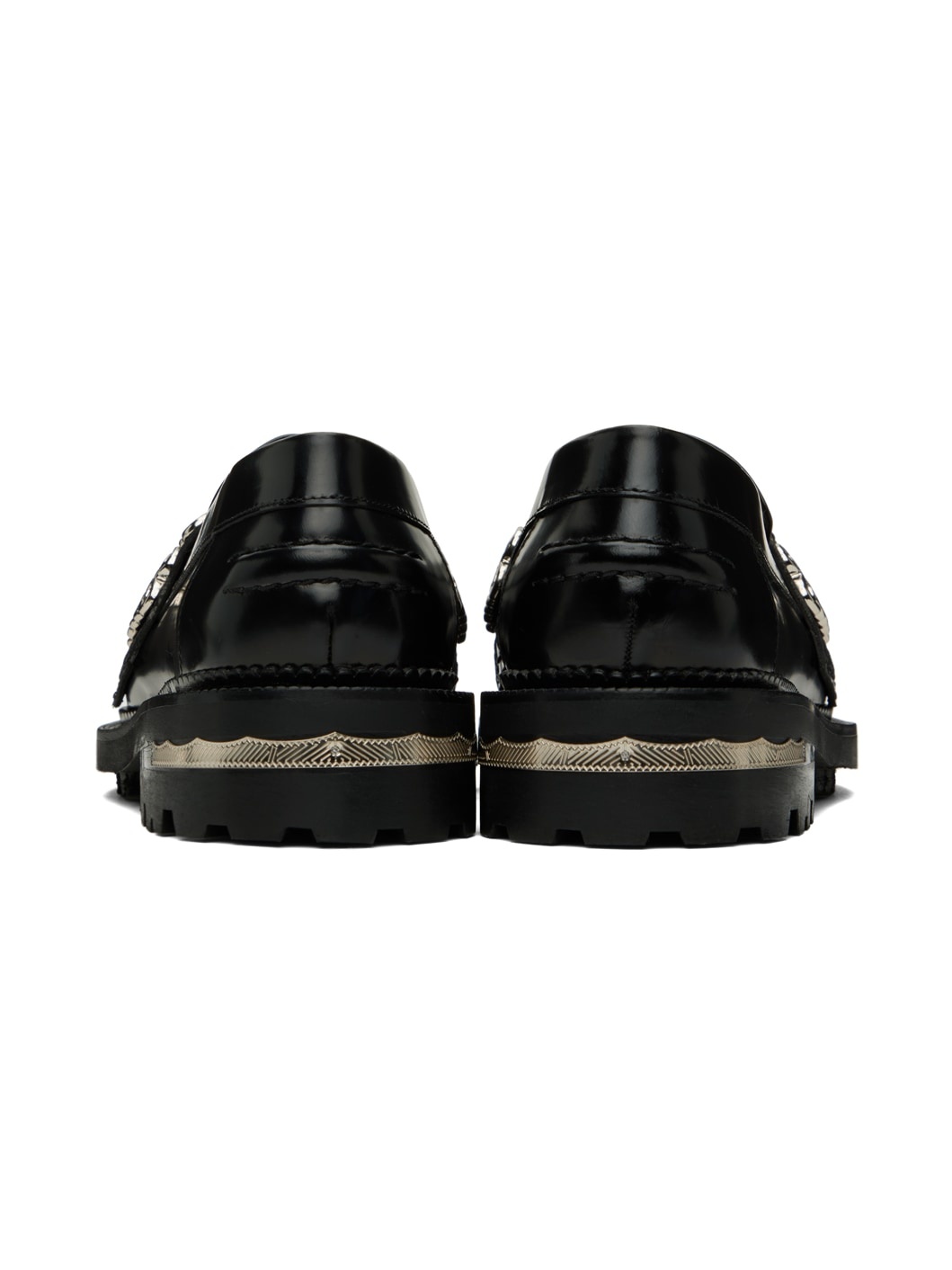 Black Chain Link Loafers - 2