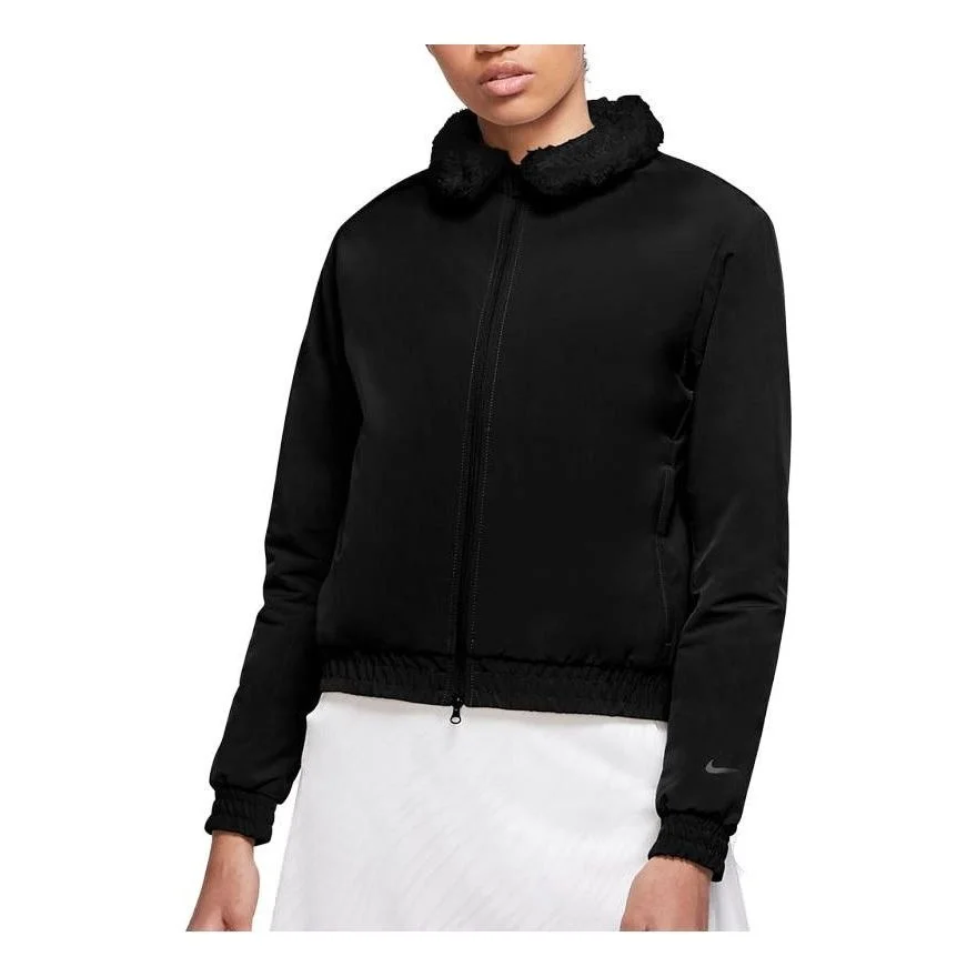 (WMNS) Nike lapel golf sports short cuffed jacket 'Black' CK5859-010 - 1