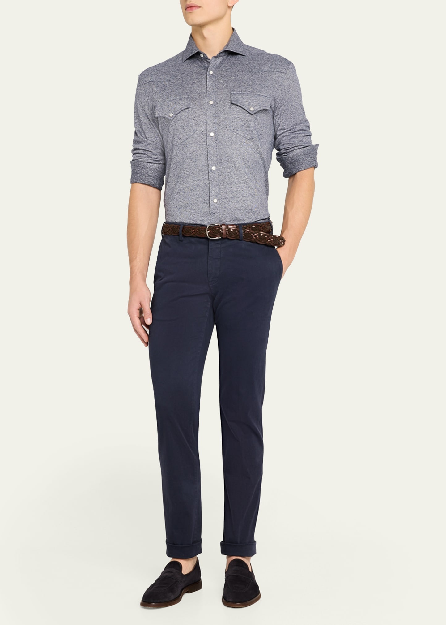 Men's Cotton and Linen Western Shirt - 2