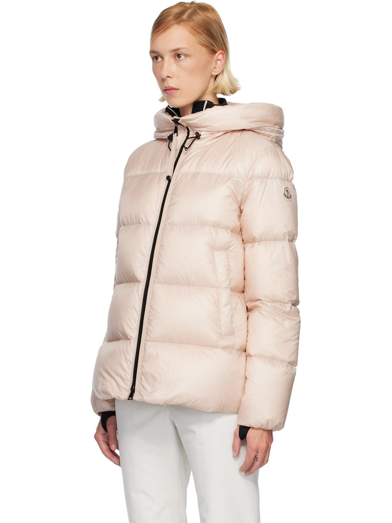 Moncler Pink Serittes Hooded Short Down Jacket outlook
