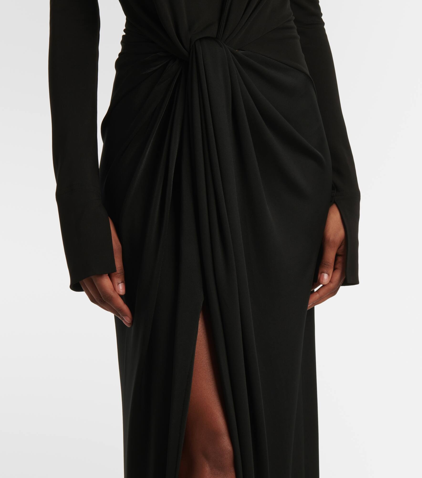 Knot-detail jersey gown - 5