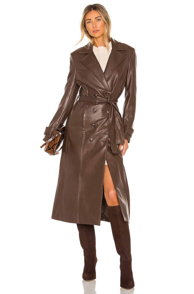 Faux Leather Trench Coat 1