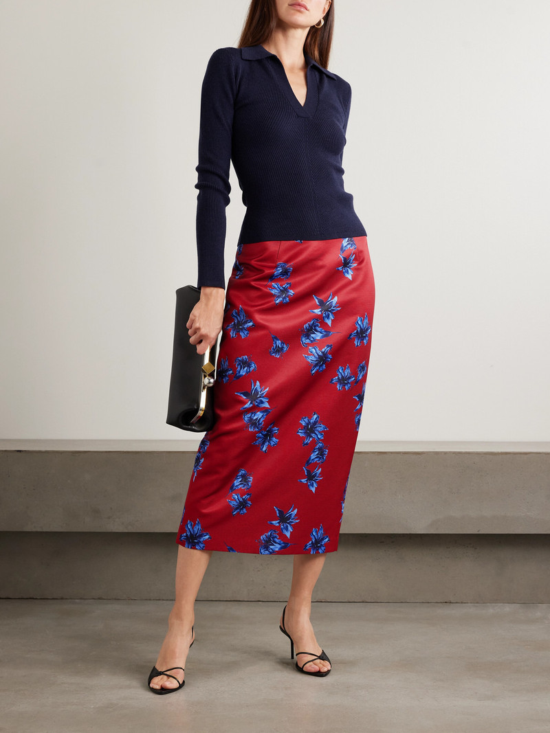 EMILIA WICKSTEAD Lorelei Floral-print Faille Midi Skirt outlook