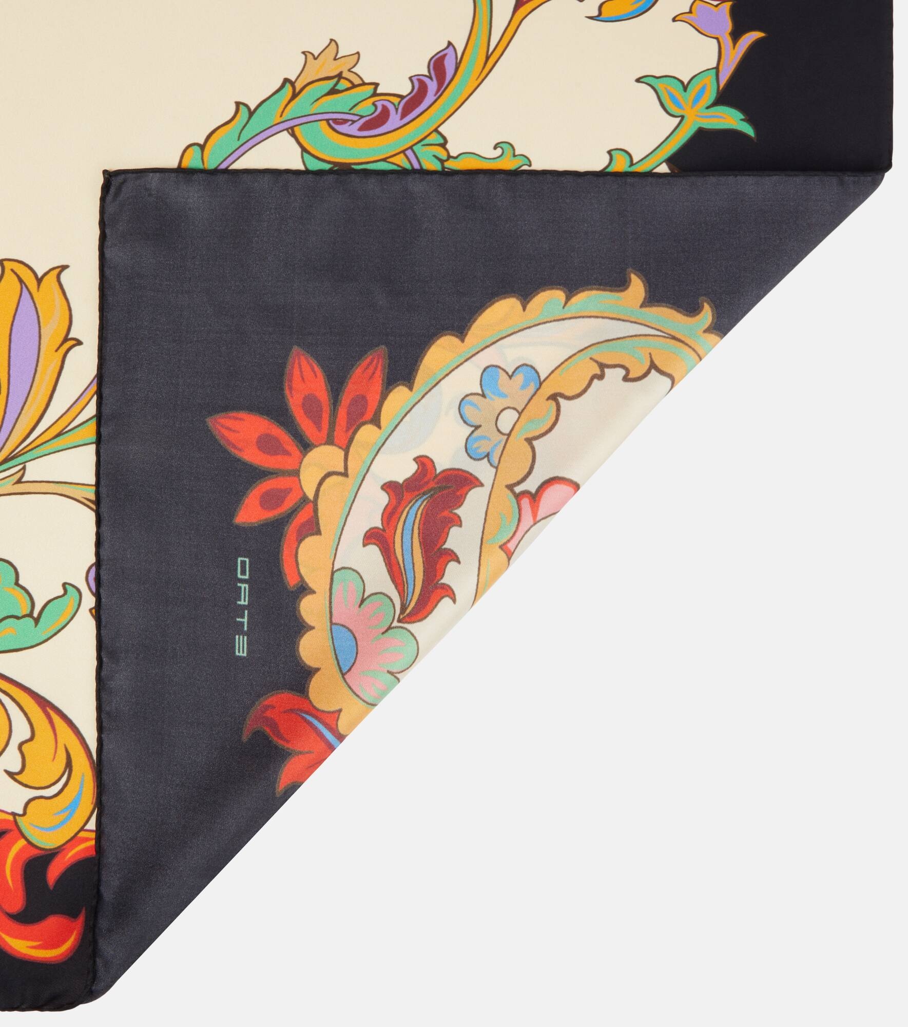 Floral silk twill scarf - 4