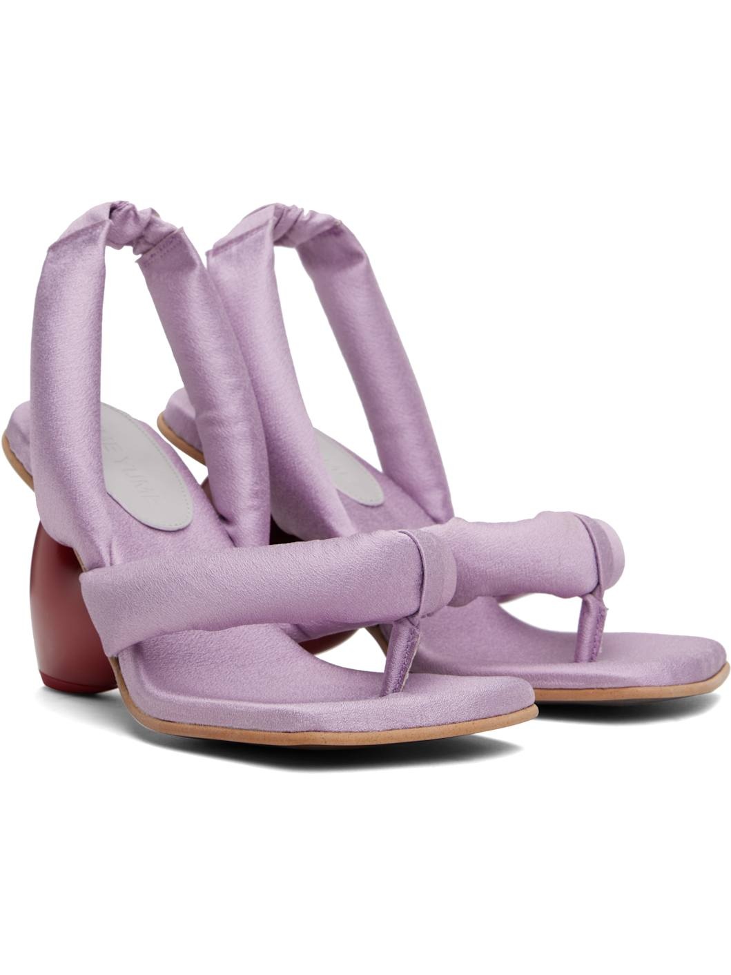 Purple Love Heeled Sandals - 4