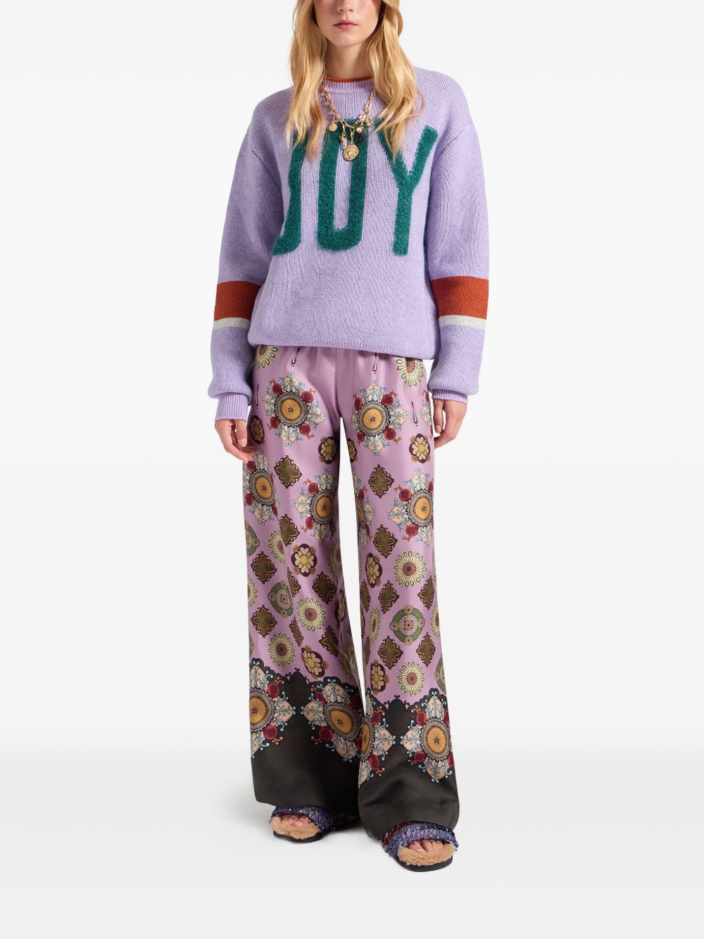 floral-print trousers - 2