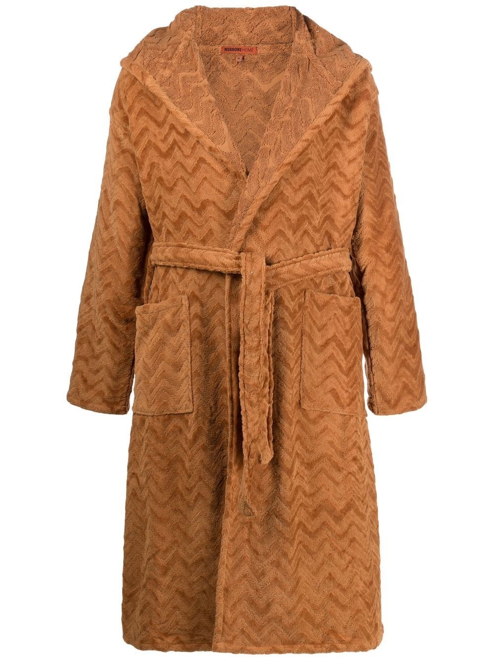 Rex zigzag-pattern bathrobe - 1