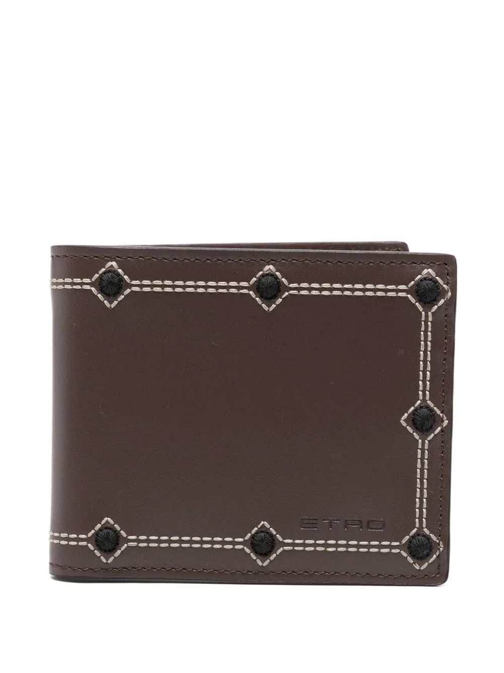 embroidery leather wallet - 1